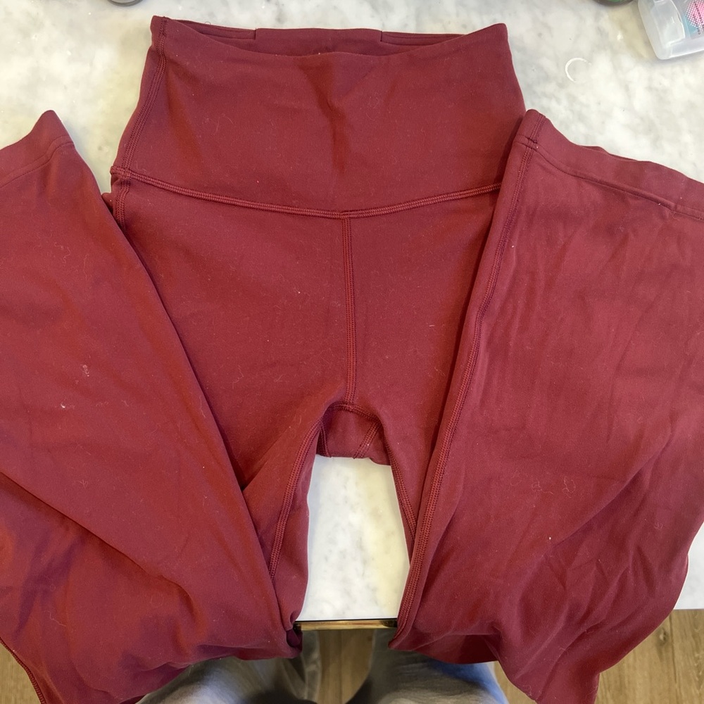 maroon flair Lululemon leggings